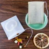 100Pcs Lot Tea Filter Bags Natural Unbleached Paper Bag Disposable Tea Infuser Empty Pouch with Drawstring Bags 6x8cm