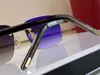 New fashion design square sunglasses 012 rimless K gold frame marbled glasses temples simple generous style versatile outdoor uv400 protection glasses