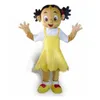 Halloween Yellow Dess Girl Mascot Costume Performance simulation Cartoon Anime theme character Adults Size Christmas Outdoor Advertising Outfit Suit