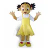 Halloween Yellow Dess Girl Mascot Costume Performance Simulatie Cartoon Anime Thema Karakter Volwassenen Maat Kerstmis Buitenreclame Outfit Pak