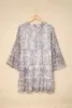 Snake Print V Neck Ruffle Swing Mini Dress 2023 Hot New F9gk#