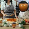 Garrafas de armazenamento Cerâmica Kimchi Jar Cozinha Grãos de alimentos recipiente selado Pickles portador da tampa da garrafa de mel