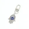 Anéis -chave Lucky Blue Blue Mal Eye Keychain Hamsa Hand PL Zipper Charm Planner Charms Hangbag bolsa Bolsa Chaves presentes Mulheres menina Drop De Otztj