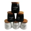 Storage Bottles 3Pcs Canister Sets For Kitchen Counter With Labels Sugar Coffee Tea Organization