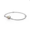 Two-tone Golden Clasp Charm Bracelet for Pandora Real Sterling Silver Party Jewelry designer Bracelets For Women Snake Chain bracelet with Original Box wholesale