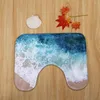 Toilet Seat Covers Cover Bathroom Blue Non-Slip Mat Pedestal Lid Bath Style Ocean Rug Home Decor