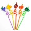 5PCS Creative Styling Straws Fruit Ice Cream Bezpieczeństwo Pet Cartoon Słomki Świąteczne zapasy imprezowe