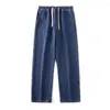 Jeans da uomo Pantaloni traspiranti da uomo alla moda Vita elastica ampia da indossare ogni giorno