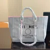 Sommer Designer Strandtasche Kanal Tote Shopping Perle Brief Damen Luxus Handtasche Dame Kette Canvas Designer Umhängetaschen Clutch Bags