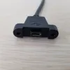 Vida Kilit Paneli Montaj Mikro USB 2.0 Tip B Erkek - Kadın M/F Uzatma Verileri Senkronizasyon Güç Şarj Kablosu 30cm + Vidalar Koruma