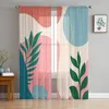 Curtain Tropical Plant Palm Trees In Summer Voile Curtains Bedroom Tulle Window For Living Room Sheer Blinds Drapes