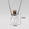 Anhänger-Halsketten, 2 Stück, klare Korkflaschen-Halskette, die ätherisches Öl wünscht, klein halten für Frauen