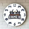 ساعة الحائط شعار Gamer Hardcore المطبوع أكريليك الكوارتز التصميم الحديث ألعاب الفيديو gamepad mute rounded watch