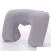 Pillow 500Pcs D Travel Inflatable Neck Car Head Rest Air Cushion For Office Drop Delivery Home Garden Textiles Bedding Supplies Dhcxx