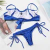 Maillot de bain femme Bikini maillot de bain femme 2023 Sexy Bikinis ensemble filles String taille basse léopard 2 pièces mode 5 couleurs SML