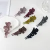 S3647 Gioielli di moda Donna Fermaglio per capelli in resina per capelli Bobby Pin Lady Girls Doppia farfalla Barrette Accessori per capelli a becco d'anatra grande