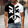 Mens Magliette Tees Vestiti coreani Gradiente Stampa 3D Moda Estate Manica Oneck Felpa oversize Casual Top Uomo 230516