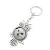 Anéis -chave Antigo Sier Owl Shape Glass Cabochon Keychain Bag Hangs Jewelry Will e Sandy Drop Ship 201 U2 Delivery Ottoa