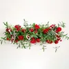 Decoratieve bloemen Timpel DIY Wedding Arch achtergrond Road Lead Bloemrij kunstmatige zijden wandwand decor voor feest El ceremonie