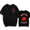 Herren T-Shirts Eladio Carrion T-Shirt Rose Flower Graphics T-Shirt Hochwertige Männer Frauen Sauce Boyz Musik