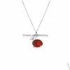 Pendant Necklaces Natural Red Carnelian Rabbit Crystal Women Charka Healing Jewelry Necklace 18 For Party In Gift Bags Drop Delivery Dhbw9