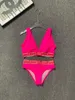 Costume da bagno da donna firmato bikini da spiaggia, accappatoio da spiaggia, costume da bagno stile bikini in due pezzi, costume da bagno classico femminile