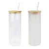 25oz Sublimation Tumblers Creative Glass Cups Ice Drink Coke Cups Can Milk Juice Blanks Drinking Minimalist Coffee Mugs With Straw and Bamboo Lids Ocean Ship E0517