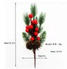 Dekoratif çiçekler 1pc yapay Noel kırmızı berry şube kar tanesi çam iğne koni şubeleri xmas diy çelenk tedariki Noel dekoratons