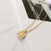 Подвесные ожерелья Davini Angel Gold Color Link Chain Минималистская квадратная монета для женщин женские ювелирные изделия Mg361