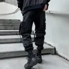 Męskie spodnie Multipockets Bandage Taktyczne technologie ładunki harajuku punk hip hop joggers Pantalons Casual Streetwear 230516