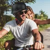 Casquettes de cyclisme casques de moto demi-visage pare-soleil de sécurité avec sangle de sécurité réglable Style de Baseball pour