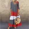 Casual Dresses Party Dresses Women Boho Print Maxi Dresses Summer Vintage Casual Loose Short Sleeve Dress Female Beach Holiday Party Long Dresses Vestidos 230517