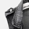 Женские жилеты мода мода джинсы Женская весенняя осенняя рукавов дикие топы короткая куртка женская женщина плюс размером 5xl Смоки -серые джинсы жилет