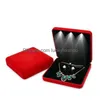 Jewelry Boxes 18X18X4.4Cm Veet Led Box Necklace Earring Ring Gift Jewellery Set Display Storage Case H220505 Drop Delivery Packaging Dhzpn