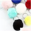 Key Rings Fashion Plush Ball Keychain Imitatie Konijnen Bont Soft Balls Chain Pendant Lage Ring Creative Gift 205 R2 Drop Delivery Jood Otekr