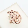 Cluster Rings Classic Craft 14K Rose Gold Hollow 585 Purple Peacock Adjustable For Women Simple Art Chinese Style Jewelry