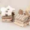 Femmes Chaussettes 6 Pièces / Mignon Plaid Coton Ours Dentelle Fille Étudiant Bord Court Déodorant Absorbant La Sueur Bateau Imprimer