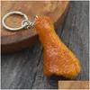 Key Rings Simation Food Chain Pvc Fake Braised Pork Trotter Roasted Chicken Pendant Artificial Creative Foods Keyring 1288 B3 Drop D Otbaz