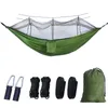 Camp Furniture Leichte, tragbare Outdoor-Camping-Hängematte mit Moskitonetz, hochfester Fallschirmstoff, Hängebett, Jagd, Schlafen