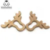 Baby Teethers Toys 10pcs Safe Kara Teething Baby Teether Cute antlers Design Wooden Ring Animal Shape Toy handmade wooden teether-giraffe teether 230516