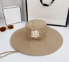 All-match big brim fisherman's hat embroidery alphabet fashion personality light luxury basin hat net red the same model wholesale