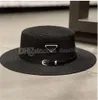 Grand chapeau de paille pour hommes et femmes, bonnet de créateur de bonnet de marque, chapeau triangulaire en paille tressée