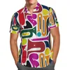 Mäns casual skjortor harajuku färgglada street trumkit punk hawaii camisas hipster 3d tryck coola män kort ärm skjorta streetwear