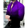 Camicie casual da uomo Camicie da uomo di lusso Camicie casual con risvolto Camicie a maniche lunghe stampate a quadri 3D Camicie oversize da uomo Club Prom Cardigan 6XL 230515