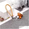 Key Rings Fashion Double Color Bell Chains Leather Braided Ropewoven Cord Car Chain Holder Pendant Accessories 288 N2 Drop Delivery J Otuxr