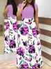 Повседневные платья 2023 Цветочный отпечаток, сопоставление платья с длинным рукавом Женская Ropa Mujer Talla Grande Plus Size Clothing для женщин Vestido
