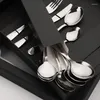 Dinnerware Sets Stainless Steel Western Cutlery 24-piece Gift Box Set Titanium Plated Steak Gold Silverware Plates