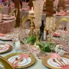 NYTT CRYSTALVÄRKT CENTERPIECE Bord Flower Vase Wedding Decoration Trumpet Vases Gold Silver Flower Ball Stand Imake899