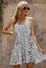 white Tiered Leopard Babydoll Dress 2023 Hot New I85y#