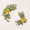 Decoratieve bloemen 2 sets bruiloft welkom bord decor bloemen kunstmatige roos slinger muur hangen bloemen arrangement kerstfeestje huis